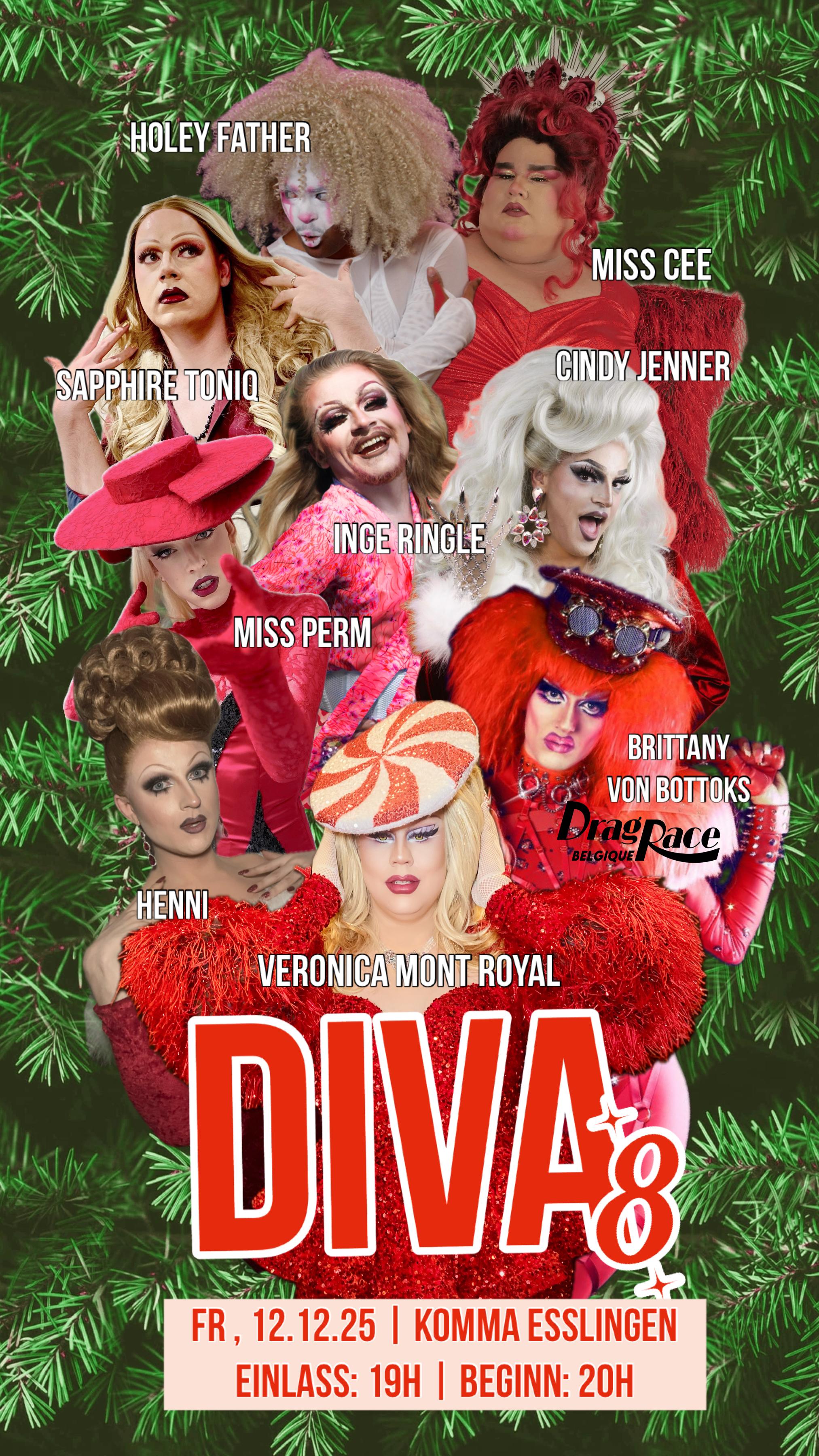 Veranstaltungsbild für DIVA 8 - A WINTER HOLIDAY EXTRAVAGANZA DRAG SHOW